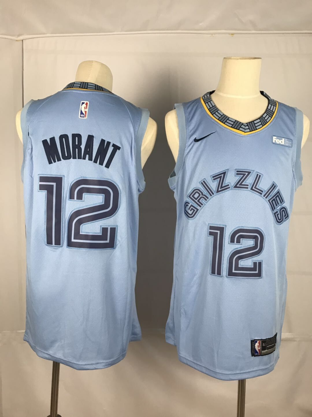 Men Memphis Grizzlies 12 Morant Light Blue Nike NBA Jerseys